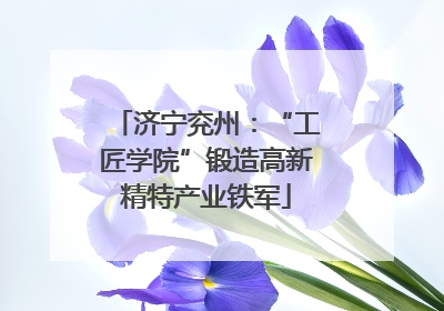 济宁兖州：“工匠学院”锻造高新精特产业铁军