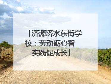 济源济水东街学校：劳动砺心智 实践促成长