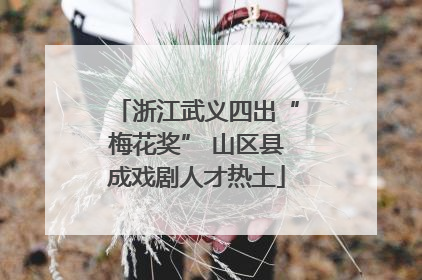 浙江武义四出“梅花奖” 山区县成戏剧人才热土