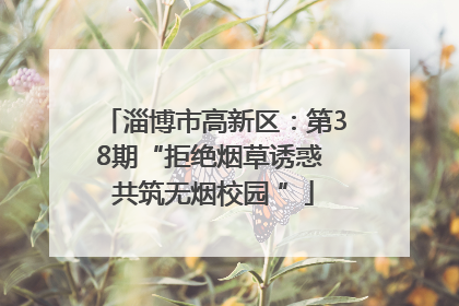 淄博市高新区：第38期“拒绝烟草诱惑 共筑无烟校园 ”