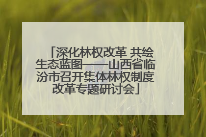 深化林权改革 共绘生态蓝图——山西省临汾市召开集体林权制度改革专题研讨会
