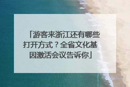 游客来浙江还有哪些打开方式？全省文化基因激活会议告诉你