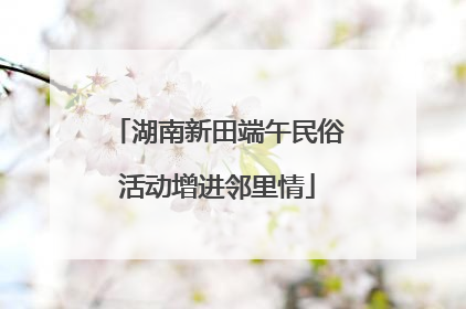 湖南新田端午民俗活动增进邻里情