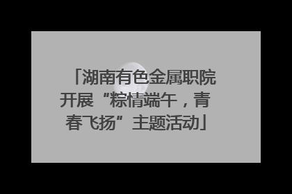 湖南有色金属职院开展“粽情端午，青春飞扬”主题活动