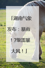 湖南气象发布：暴雨！7级雷暴大风！