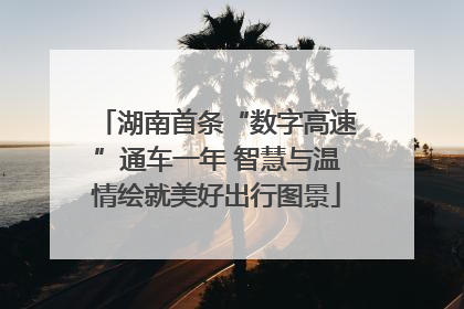 湖南首条“数字高速”通车一年 智慧与温情绘就美好出行图景