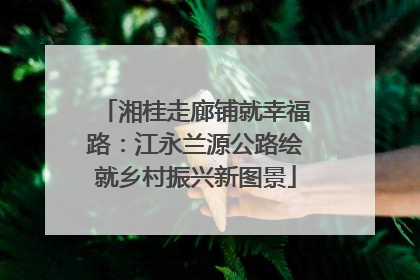 湘桂走廊铺就幸福路：江永兰源公路绘就乡村振兴新图景
