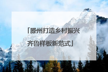滕州打造乡村振兴齐鲁样板新范式