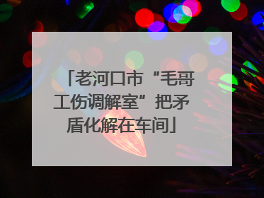 老河口市“毛哥工伤调解室”把矛盾化解在车间