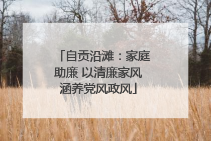 自贡沿滩：家庭助廉 以清廉家风涵养党风政风