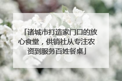 诸城市打造家门口的放心食堂，供销社从专注农资到服务百姓餐桌