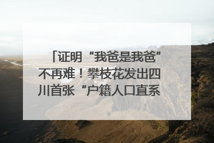 证明“我爸是我爸”不再难！攀枝花发出四川首张“户籍人口直系亲属关系谱”