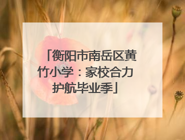 衡阳市南岳区黄竹小学：家校合力护航毕业季