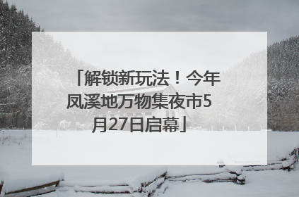 解锁新玩法！今年凤溪地万物集夜市5月27日启幕