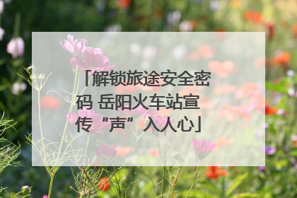 解锁旅途安全密码 岳阳火车站宣传“声”入人心