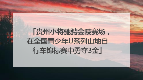 贵州小将驰骋金陵赛场，在全国青少年U系列山地自行车锦标赛中勇夺3金