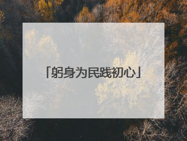 躬身为民践初心