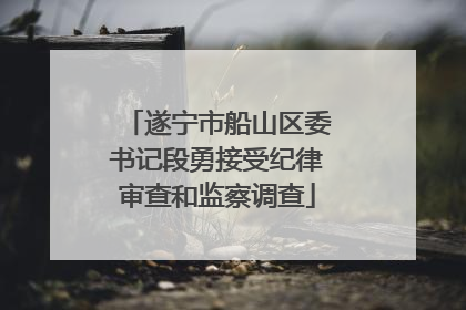 遂宁市船山区委书记段勇接受纪律审查和监察调查