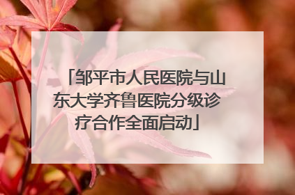 邹平市人民医院与山东大学齐鲁医院分级诊疗合作全面启动