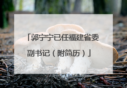 郭宁宁已任福建省委副书记（附简历）