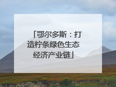 鄂尔多斯：打造柠条绿色生态经济产业链