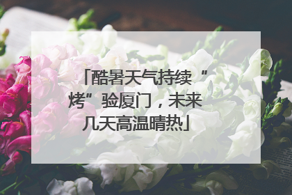 酷暑天气持续“烤”验厦门，未来几天高温晴热