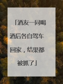 酒友一同喝酒后各自驾车回家，结果都被抓了