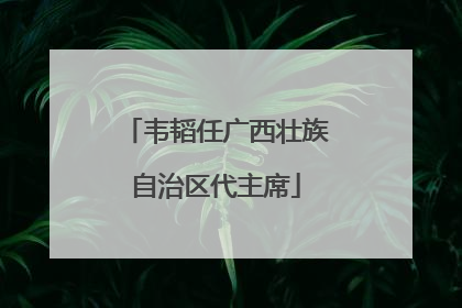 韦韬任广西壮族自治区代主席