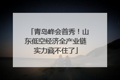 青岛峰会首秀！山东低空经济全产业链实力藏不住了