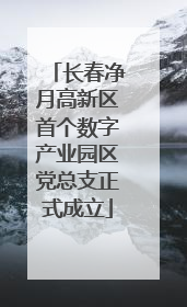 长春净月高新区首个数字产业园区党总支正式成立