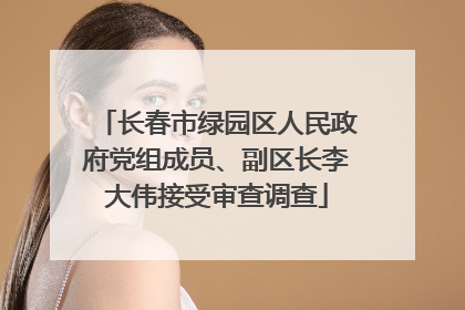 长春市绿园区人民政府党组成员、副区长李大伟接受审查调查