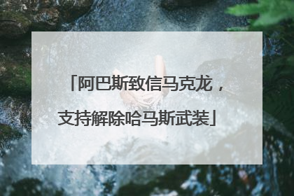 阿巴斯致信马克龙，支持解除哈马斯武装
