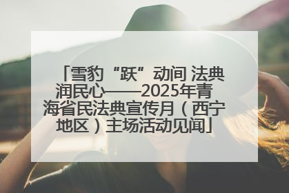 雪豹“跃”动间 法典润民心——2025年青海省民法典宣传月（西宁地区）主场活动见闻