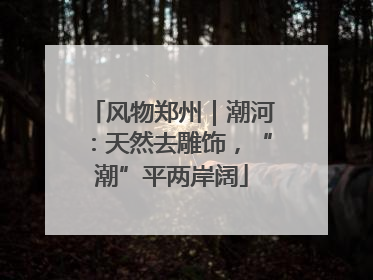 风物郑州｜潮河：天然去雕饰，“潮”平两岸阔