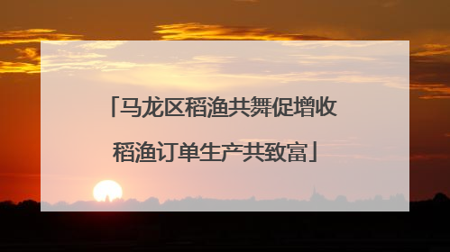 马龙区稻渔共舞促增收 稻渔订单生产共致富