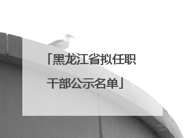 黑龙江省拟任职干部公示名单