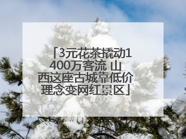3元花茶撬动1400万客流 山西这座古城靠低价理念变网红景区