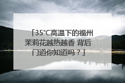 35℃高温下的福州茉莉花越热越香 背后门道你知道吗？