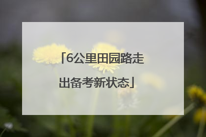 6公里田园路走出备考新状态